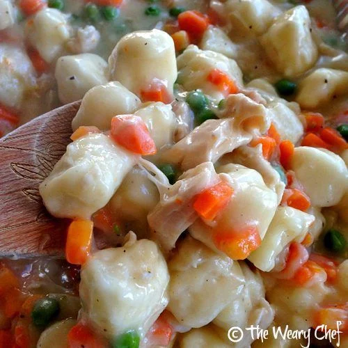 Easy Chicken and Dumplings made with #Bisquick | The Weary Chef