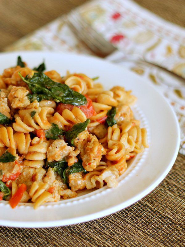 Skillet Sausage Pasta with Spinach: Restaurant quality in 30 minutes!