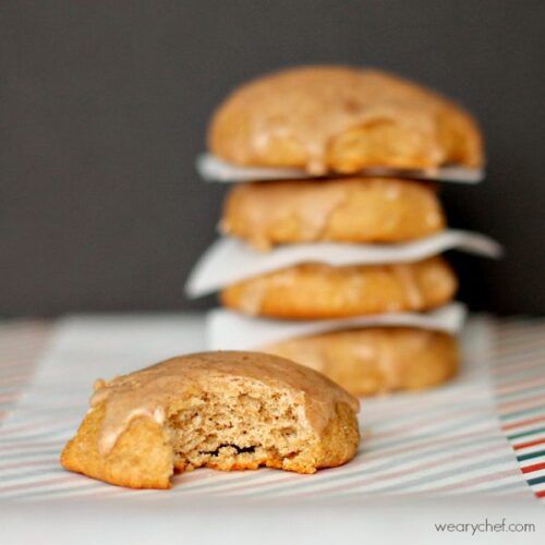 Banana Spice Cake Mix Cookies with Cinnamon Glaze #easy #cookies