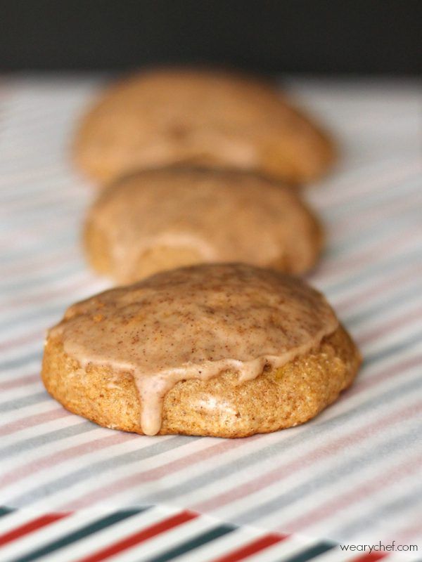 Banana Spice Cake Mix Cookies with Cinnamon Glaze #easy #cookies