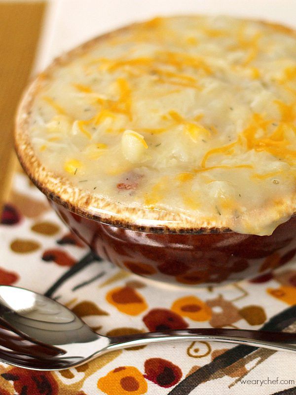 Cheesy Potato Corn Chowder #soup