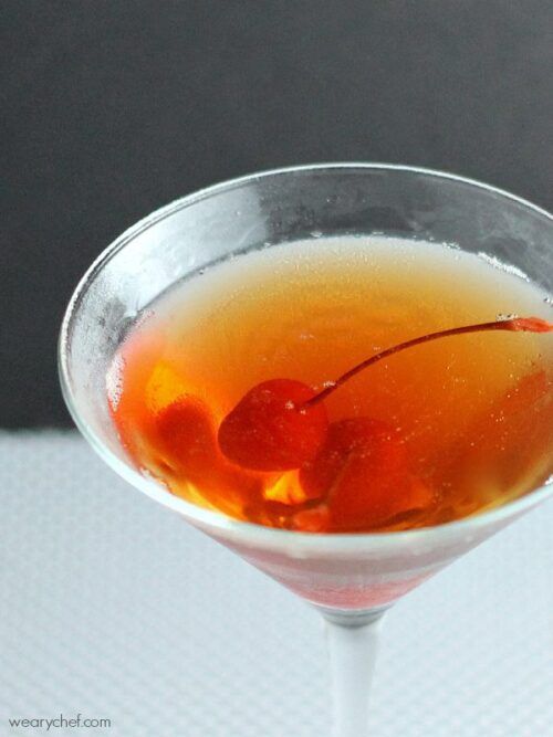 Cherry Lover's Manhattan Cocktail with Maraschino Cherries