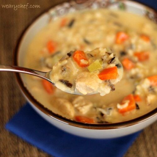 Cream of Chicken Soup with Wild Rice from Scratch #soup #dinner #chicken