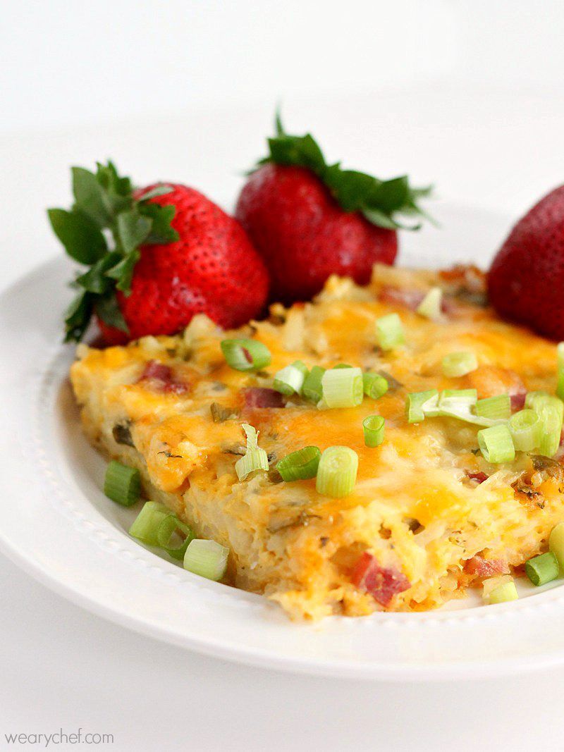 Easy Hashbrown Casserole with Ham - The Weary Chef