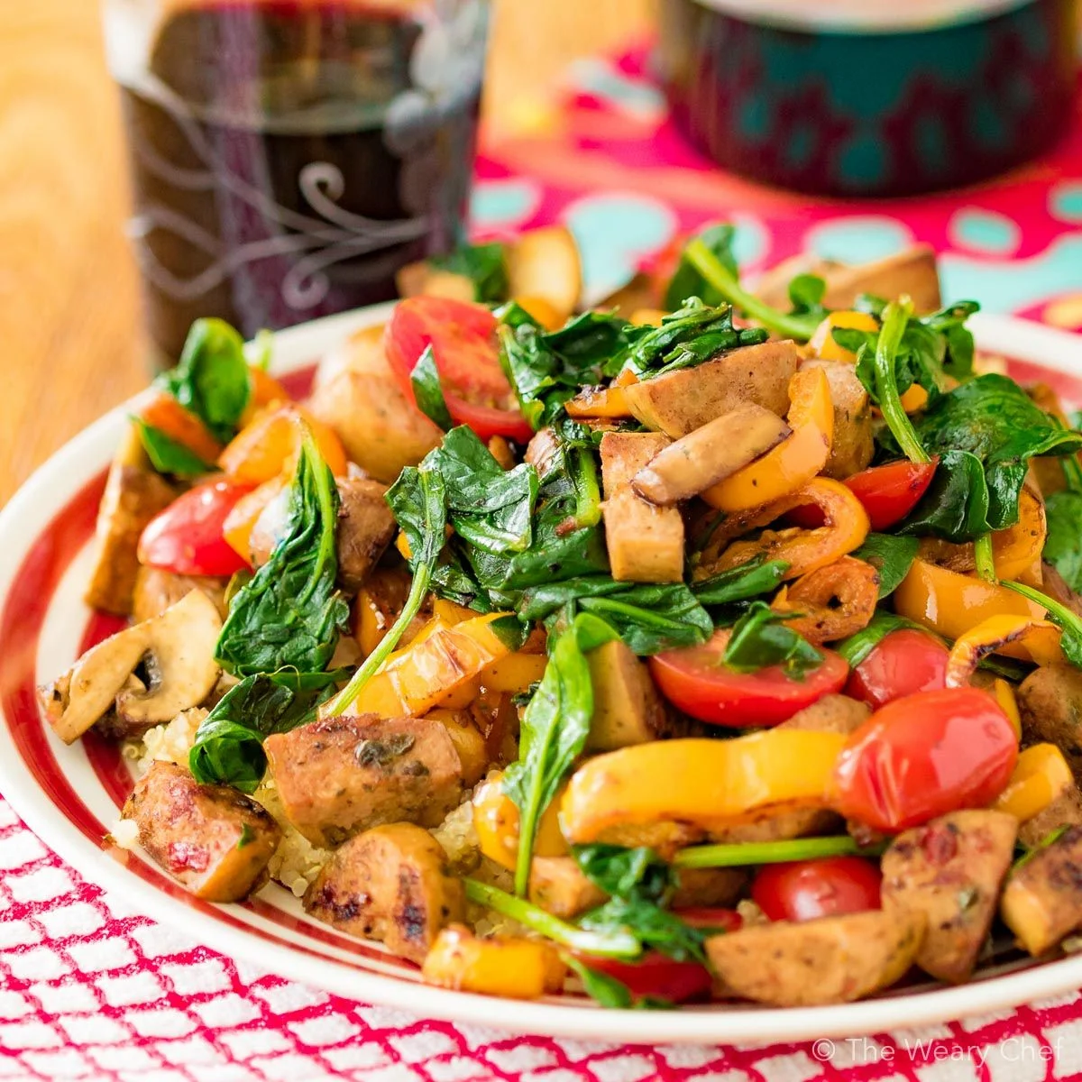 Sausage stir fry is a quick and easy way to get dinner on the table in a hurry!