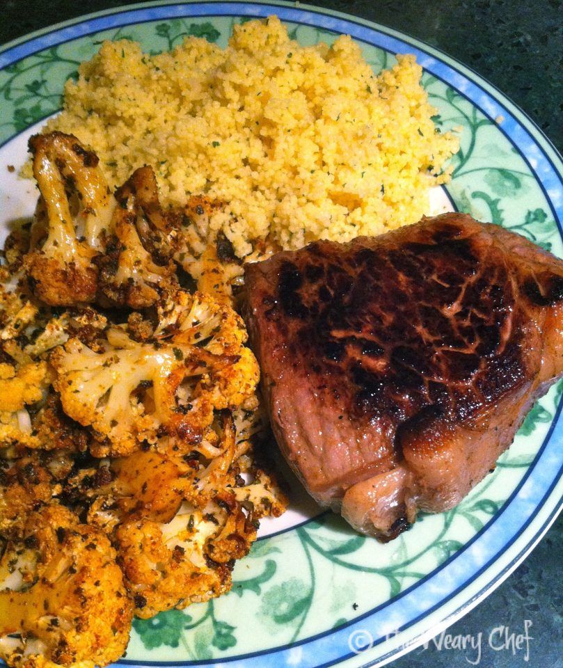 Steak with Chile Roasted Cauliflower