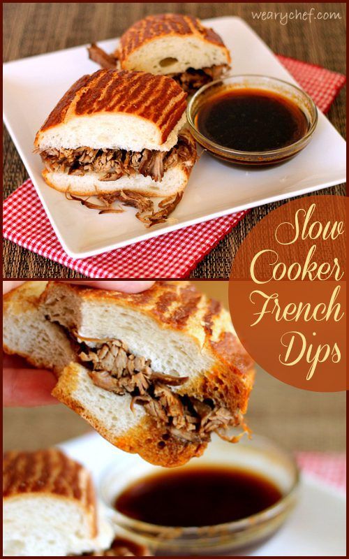 Slow Cooker French Dip Sandwiches - wearychef.com #beef #crockpot