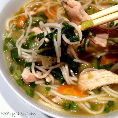 Asian Chicken Noodle Soup (Pho) - wearychef.com