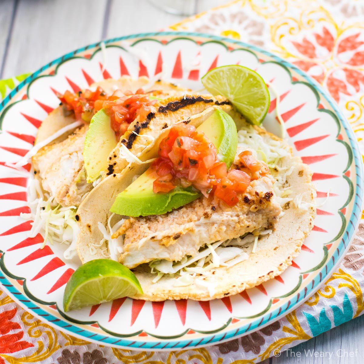 You won't believe that these tart, spicy fish tacos are on the table in about 15 minutes!