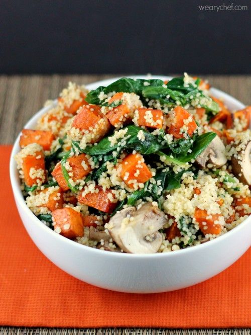 Sweet Potato Kale Couscous #healthy #sidedish