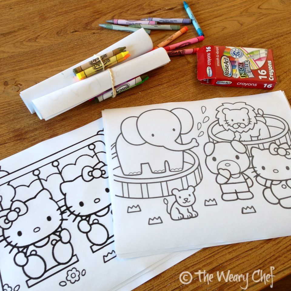 Frugal Party Favors - Print coloring sheets and wrap with four crayons in special colors.