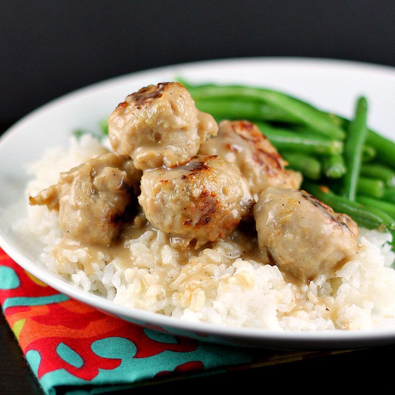 Easiest Ever Meatballs and Gravy over Rice - The Weary Chef