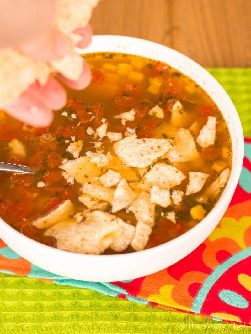 In-a-Hurry Easy Mexican Chicken Soup - The Weary Chef