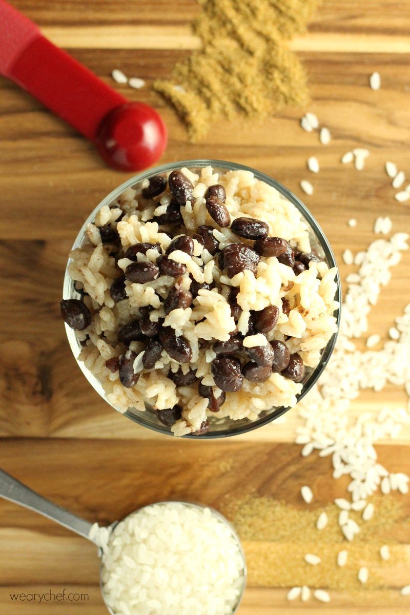 Pair simple black beans and rice with any meat for a perfect side dish.