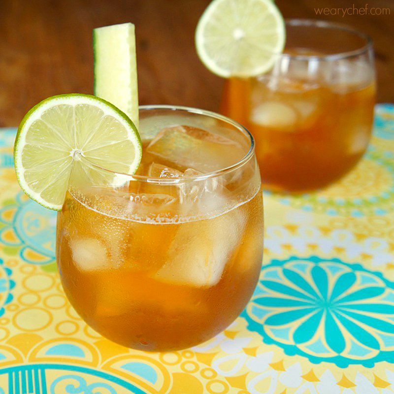 Ginger Lime Pimms Cocktail - wearychef.com