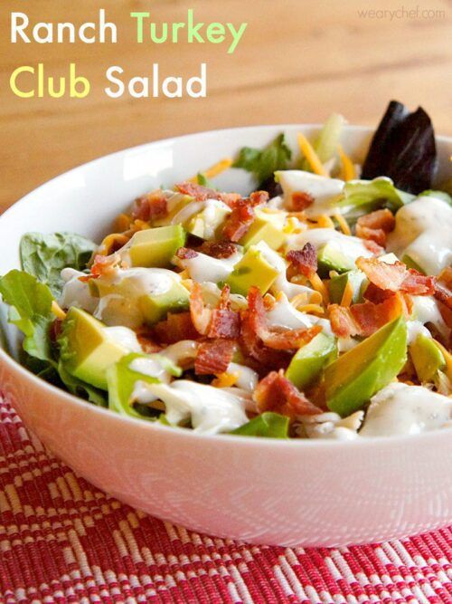 Ranch Turkey Club Salad - All the goodness of a club sandwich in a bowl! - wearychef.com