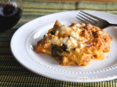 Slow Cooker Lasagna {with turkey sausage and spinach}