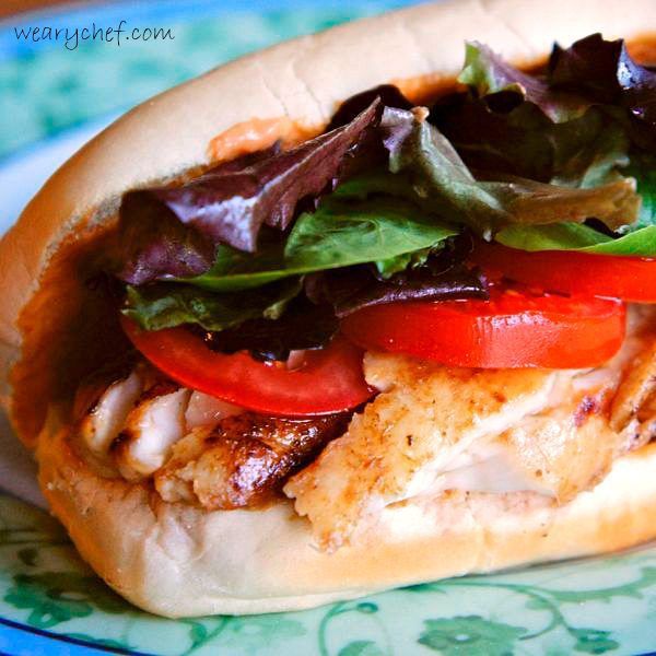 Tilapia Sandwiches with Spicy Mayo