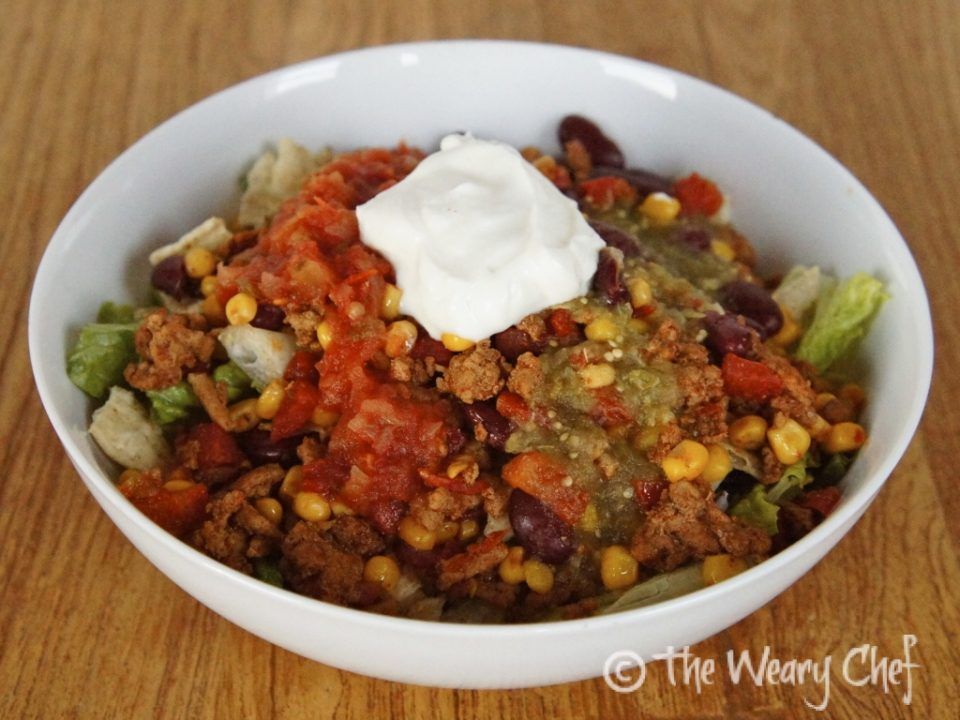 15-minute Taco Salad - Perfect quick dinner for busy weeknights! by @wearychef