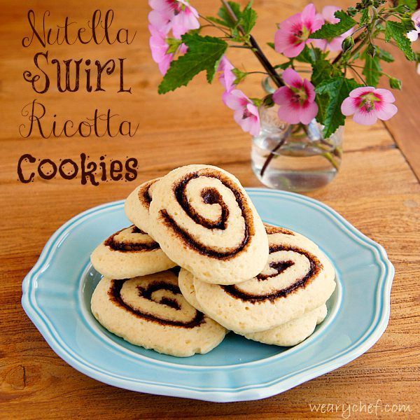 Nutella Swirl Ricotta Cookies