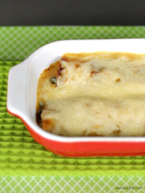 Enchiladas Verdes aux épinards et au poulet