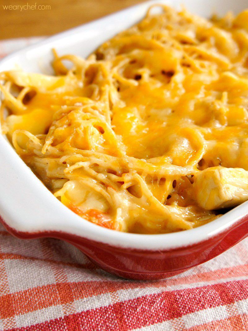 baked recipe spaghetti chicken velveeta The Chicken Weary Spaghetti Easy Cheesy  Chef