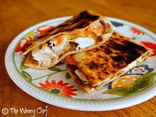 Chicken and Bean Quesadillas - #protein packed #dinner the family will love! by @wearychef