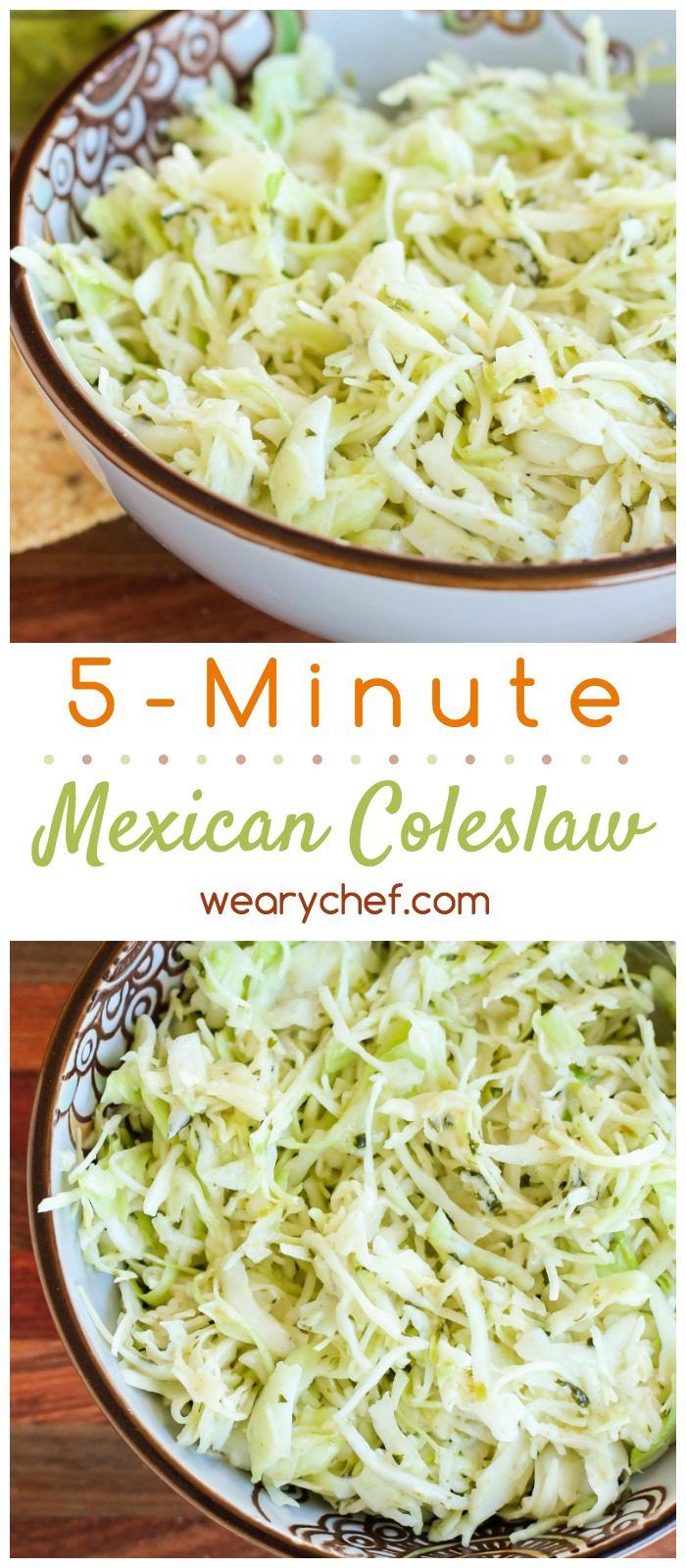 This easy Mexican coleslaw is a 5-minute side dish recipe perfect for dinner!