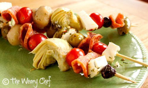 Antipasto Skewers by The Weary Chef | Shared at The Best Blog Recipes