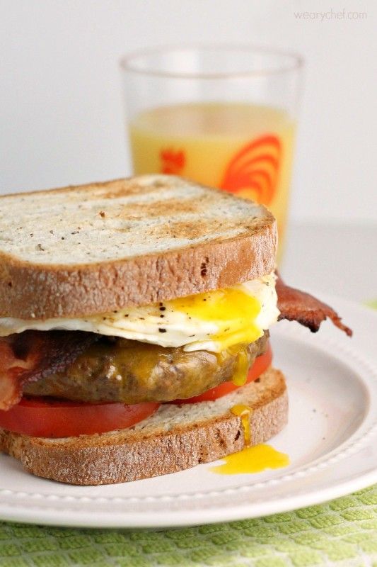 Bacon Egg and Cheese Breakfast Burger - wearychef.com