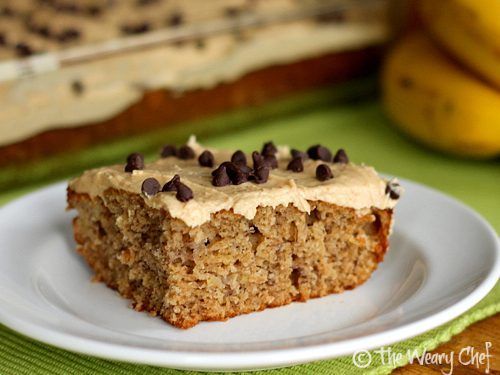 Banana Cake with Peanut Butter Frosting | The Weary Chef