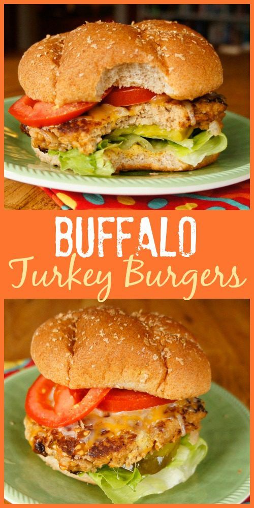 If you love Buffalo wings, you'll enjoy the flavor of these easy Buffalo Turkey Burgers with hot sauce and blue cheese cooked right in!