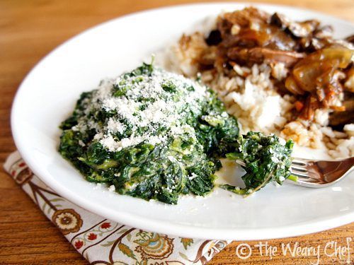 Healthy Creamed Spinach - All the flavor, none of the guilt! | The Weary Chef