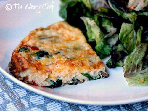 California Frittata Recipe with Spinach, Bacon, and Tomato | The Weary Chef #lowcarb