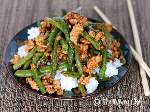 Asian Green Beans with Ground Turkey over Rice by @wearychef