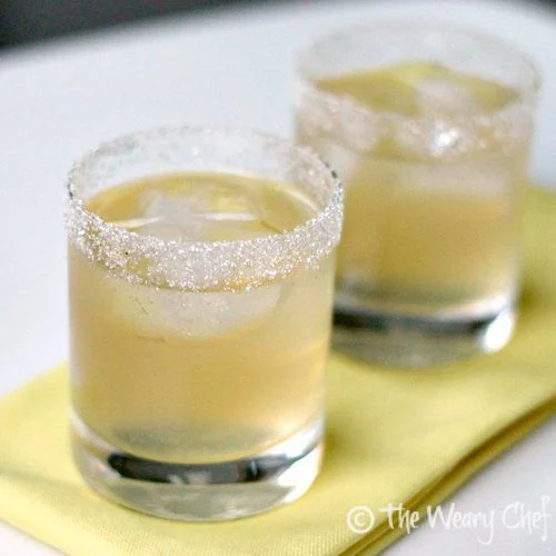 Lemon Drop Cocktail on the Rocks and Sweetened with Agave Nectar