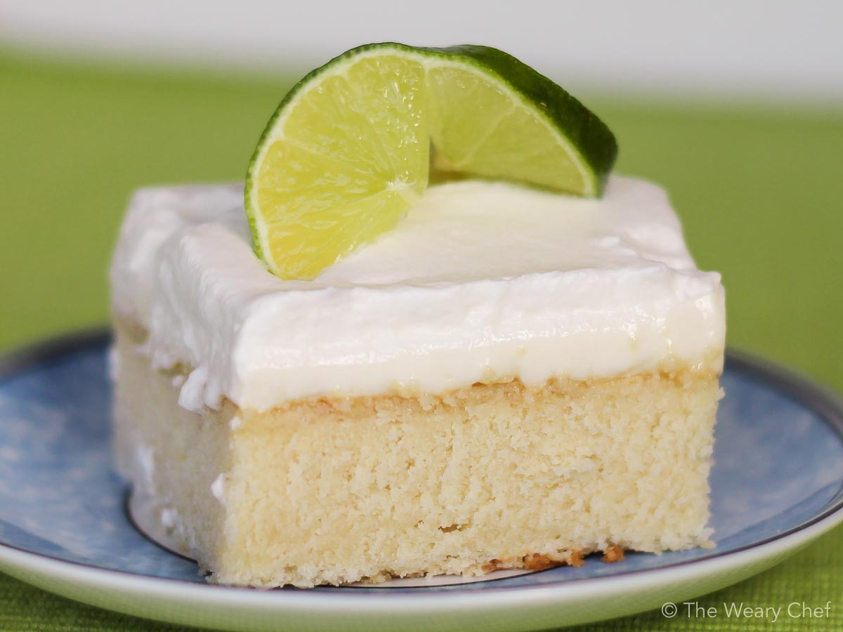 This sweet and tangy Lime Poke Cake is a perfect cake recipe for key lime pie lovers! #dessert #pokecake #lime #cake