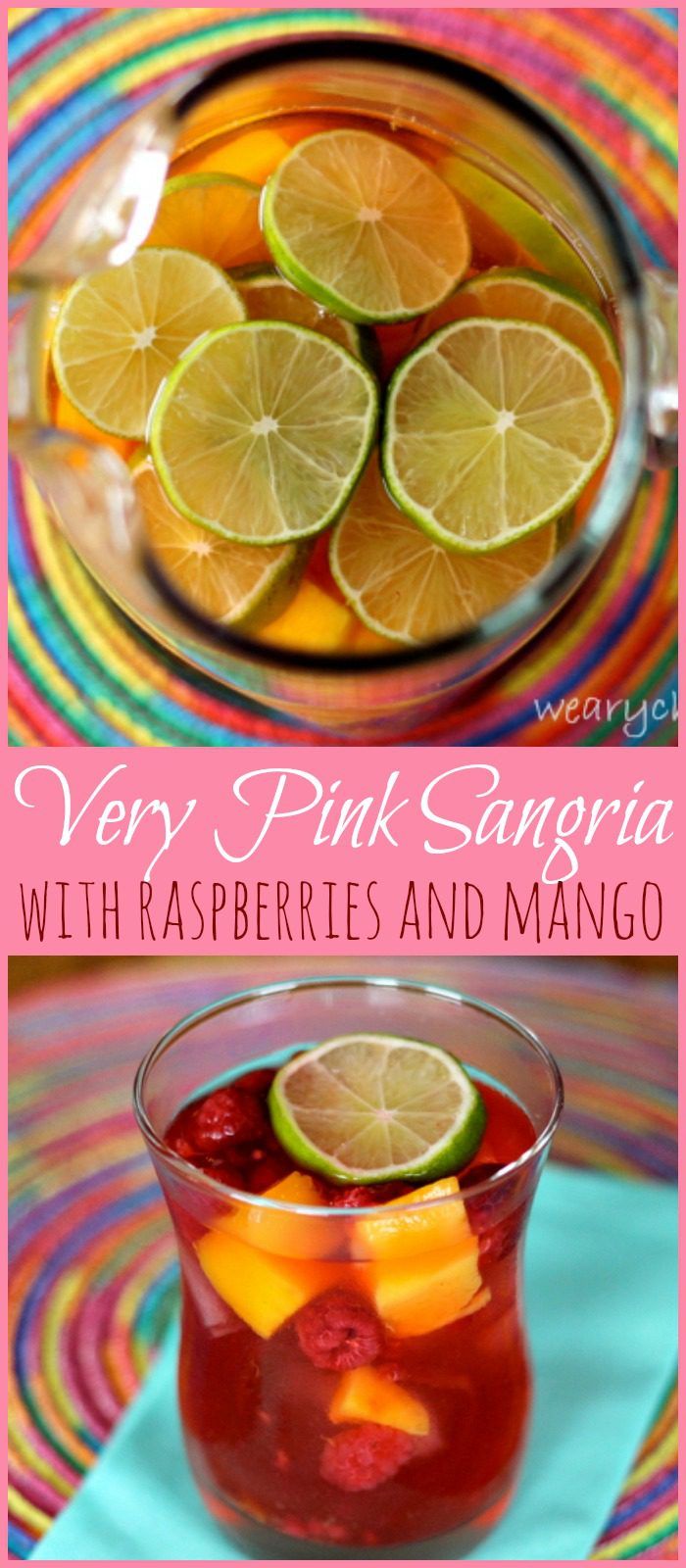 Very Pink Sangria - This easy wine cocktail is bursting with raspberry flavor!