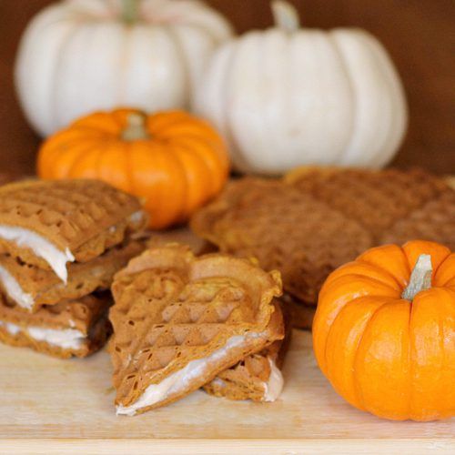 Pumpkin Cream Cheese Waffle Sandwiches | The Weary Chef