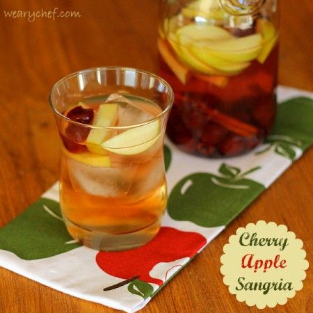 Cherry Apple Sangria | wearychef.com #sangria #wineclub