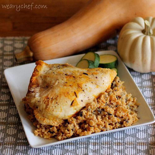 Baked Chicken with Pumpkin Rice: A delicious, easy fall #dinner!