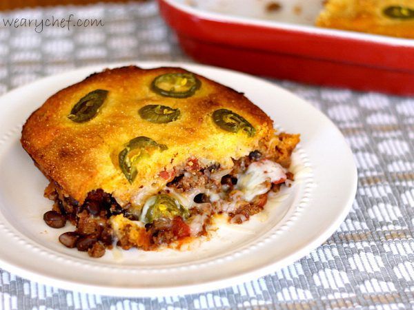 Chili Pot Pie with Cornbread Crust - Kitchen Fun With My 3 Sons