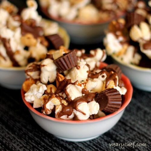 Easy Chocolate Peanut Butter Popcorn | The Weary Chef