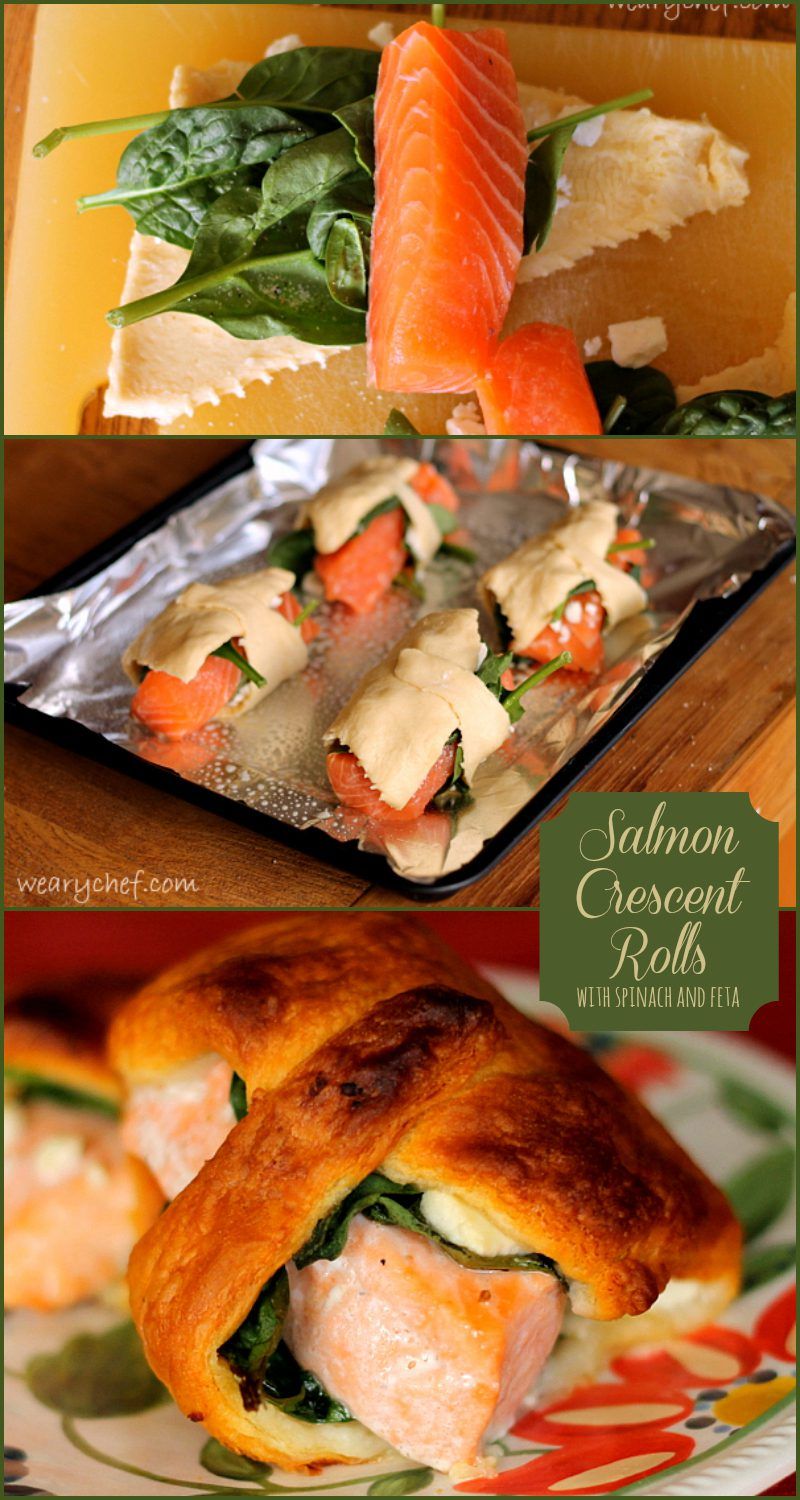 The Salmon Crescent Rolls are so simple to make and make a perfect party food or dinner!