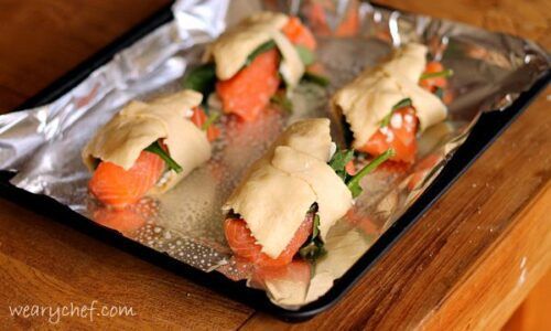 Salmon Crescent Rollups with Spinach and Feta | The Weary Chef