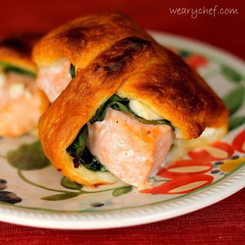 Salmon Crescent Rollups with Spinach and Feta | The Weary Chef