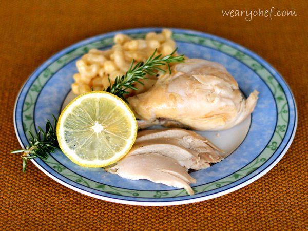 Slow Cooker Roasted Chicken with Lemon and Rosemary | The Weary Chef #slowcooker #chicken