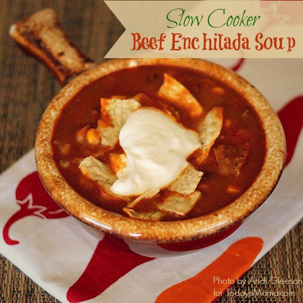 Slow Cooker Beef Enchilada Soup