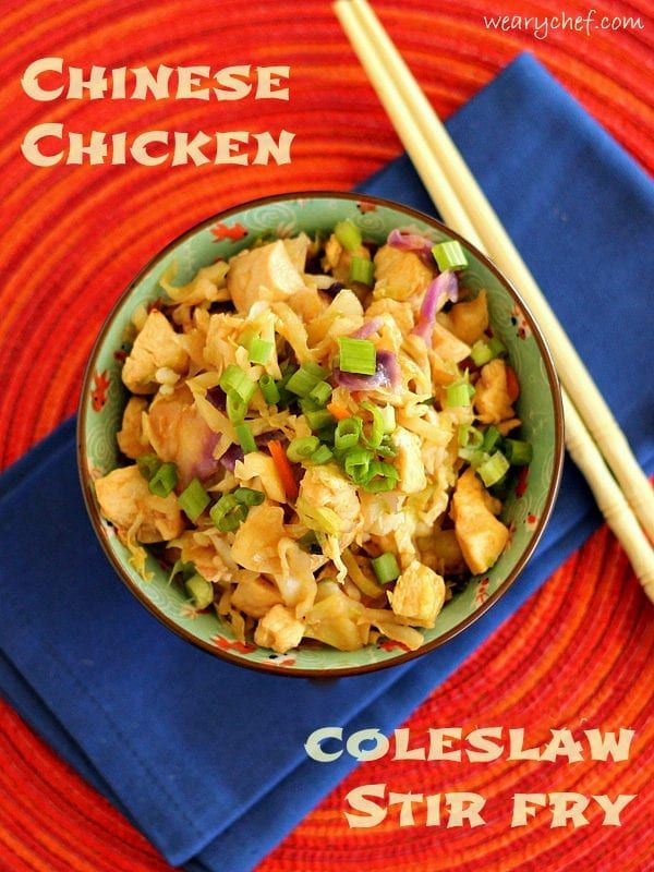 Chinese Chicken Cole Slaw Stir Fry