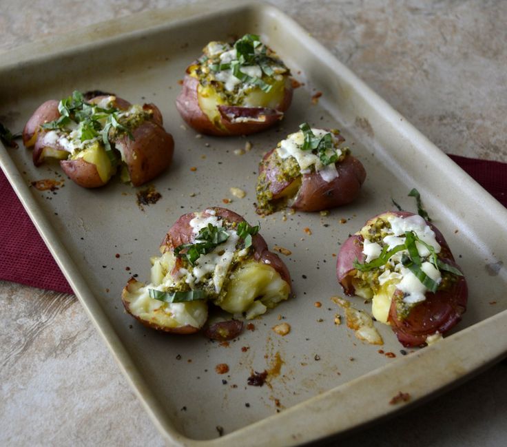 Pesto Smashed Potatoes | Maebell's